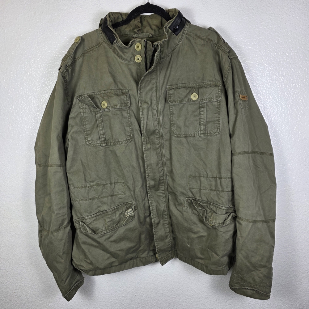 Brandit Vintage Military Style Jacket Green Men's Size‎ XXL Hooded